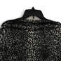 NWT Womens Black Brown Long Sleeve Boat Neck Pullover Blouse Top Size M image number 4