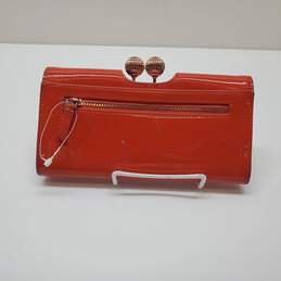 Ted Baker Bobble Snap Patent Leather Matinee Wallet in Brilliant Orange-Red alternative image