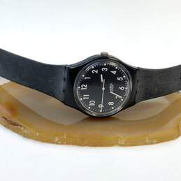 Designer Swatch Black Water Resistance Quartz Analog Round Wristwatch