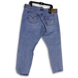 NWT Womens Blue Denim Medium Wash Pockets Distressed Straight Jeans Size 34 alternative image