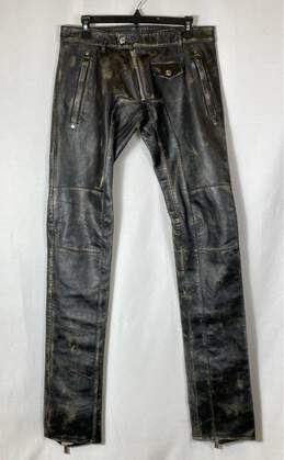 Dsquared2 Black Leather Pants - Size 46
