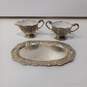 3 Piece Silver-plated Sugar Bowl and  Creamer Set image number 1