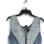 NWT Womens Blue Lace Sleeveless Round Neck Back Zip Mini Dress Size M image number 4