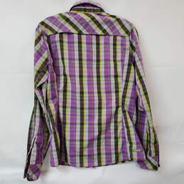 The North Face Vapor Wick Pink/Gray Stripe Button Up LS Shirt Women's M alternative image