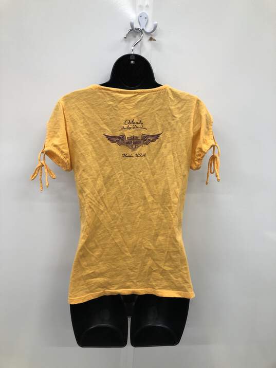 SZ S Women's Yellow Short Sleeve Casual Top image number 5