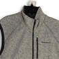Mens Gray Fleece Mock Neck Welt Pocket Full-Zip Sweater Vest Size XL image number 3