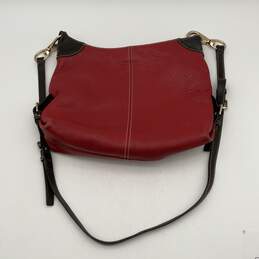 Womens Red Pebble Leather Adjustable Strap Inner Pockets Crossbody Bag alternative image