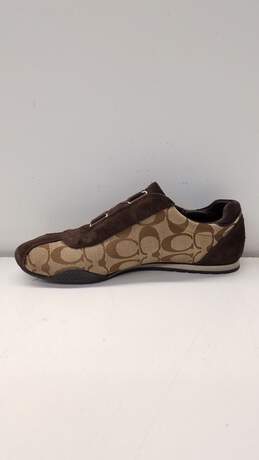COACH Kyrie Tan Brown Signature Print Canvas Suede Sneakers Women's Size 8 M alternative image