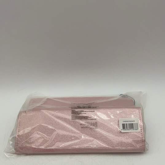 NWT Jimmy Choo Womens Pink Sparkle Zipper Classic Makeup Pouch image number 3