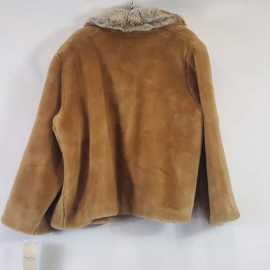 Terry Lewis Women Brown Faux Fur Coat 2X NWT image number 1