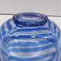 Clear Blue Swirl Art Glass Candy Bowl image number 4