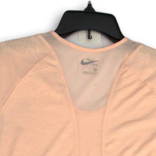Nike Womens Dri-Fit Pink Scoop Neck Short Sleeve Pullover T-Shirt Size Medium image number 4