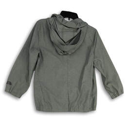 Womens Gray Long Sleeve Front Pockets Hooded Full-Zip Jacket Size Medium alternative image