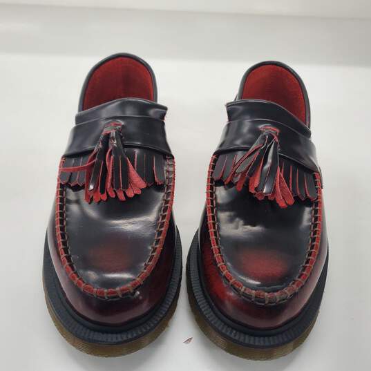 Dr. Martens Adrian Arcadia Cherry Red Leather Tassel Loafers Unisex Sz 4 M | 5 W image number 2