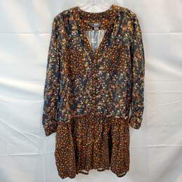 Anthropologie Maeve Floral Button Up Tunic Dress Women's Size 4