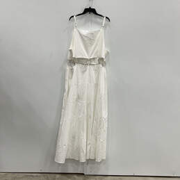 NWT Womens White Adjustable Spaghetti Strap Multi Ring A-Line Dress Size 4 alternative image