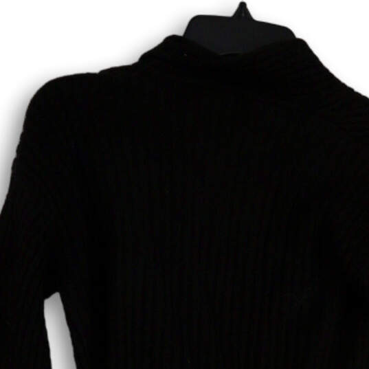 NWT Womens Black V-Neck Ribbed Knit Stretch Pullover Sweater Size XS image number 4