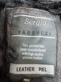Mn Sergio Vadducci Black Leather Coat Sz M image number 4