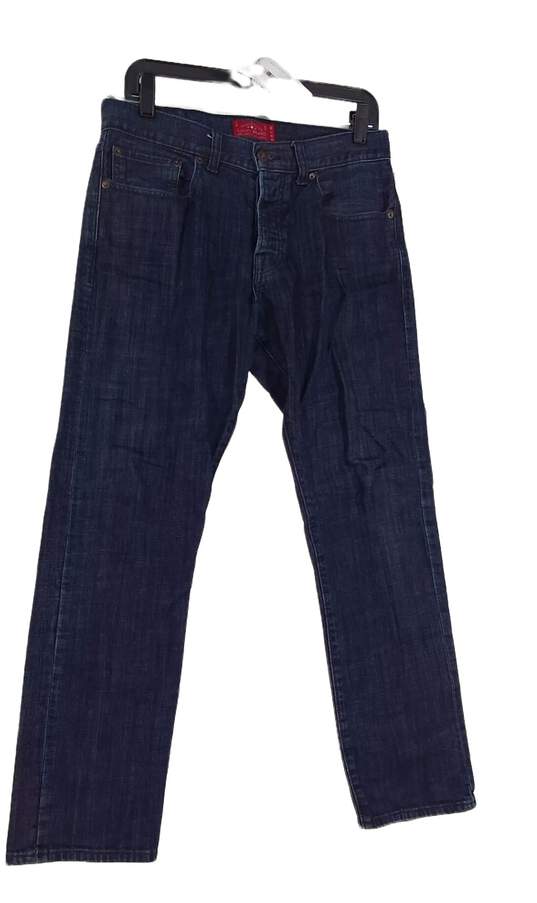 Mens Blue Dark Wash Denim Casual Straight Leg Jeans Size 31X30 image number 1
