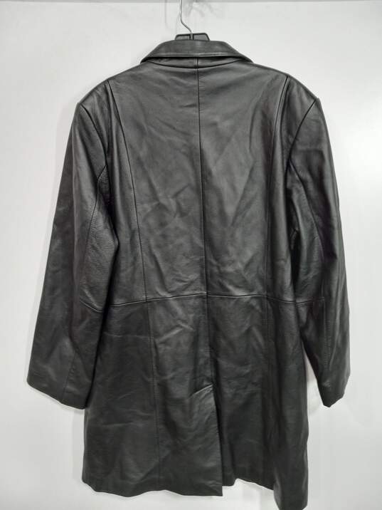 Wilsons Leather Black Blazer Trench Coat Women's Size M image number 3