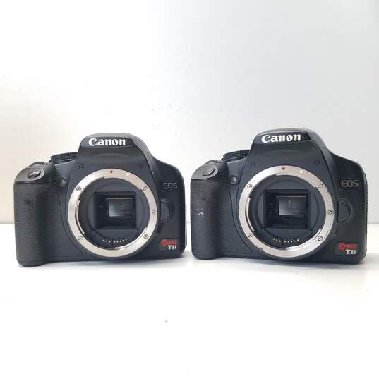 Set of 2 Canon EOS Rebel T1i 15.1MP Digital SLR Cameras Body Only image number 1
