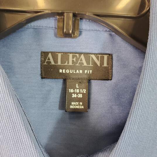 Alfani Men Blue Long Sleeve Button Up Shirt NWT sz L image number 2