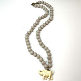 Designer J. Crew Gold-Tone Faux Pearl Elephant Beaded Pendant Necklace alternative image