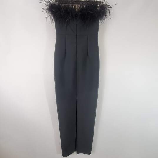Windsor Women Black Strapless Feather Maxi Dress Sz XS NWT image number 3