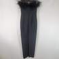 Windsor Women Black Strapless Feather Maxi Dress Sz XS NWT image number 3