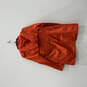 Womens Orange Long Sleeve Side Pocket Hooded Windbreaker Jacket Size Medium image number 2