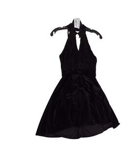 NWT Womens Black Halter Strap Sleeveless Fit & Flare Dress Size 3
