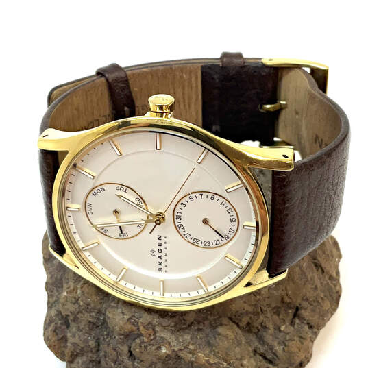 Designer Skagen SKW6066 Chronograph Dial Adjustable Strap Analog Wristwatch image number 1