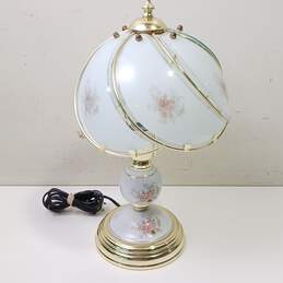 Vintage Porcelain Glass Paneled Table Lamp