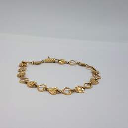 14k Gold All Heart 6.5 Inch Bracelet 4.3g