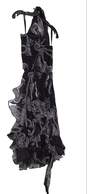 Womens Black White Paisley Sleeveless Summer Ruffle Wrap Dress Size 2 image number 3