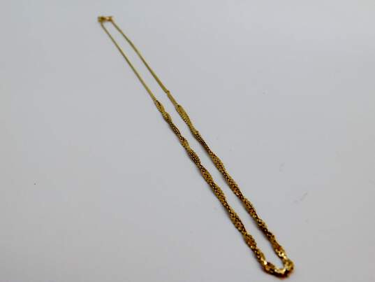 14K Gold Twisted Accent Serpentine Chain Necklace 3.6g image number 1