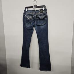 Blue Denim Bootcut Embellished Jeans alternative image