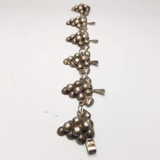 Sterling Silver Vintage Grape Cluster 7.5" Bracelet 20.8g image number 5