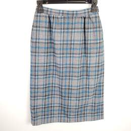 Pendleton Women Grey Plaid Wool Pencil Skirt Sz 4