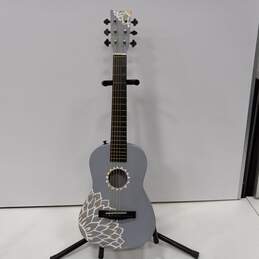 31" Gray/White/Yellow Hand Painted Acoustic Guitar