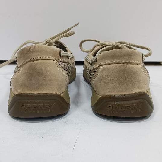 Sperry Top Sider Laguna Beige Leather Boat Shoes Size 4M image number 4