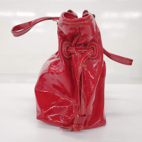 Dooney & Bourke Chiara Red Patent Leather Drawstring Handbag image number 5