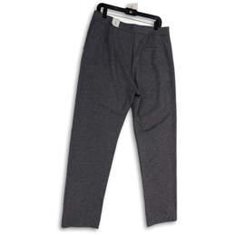 NWT Womens Gray Flat Front Slash Pocket Straight Leg Dress Pants Size 12 alternative image