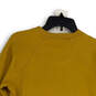 Womens Yellow Stretch Crew Neck Long Sleeve Pullover Sweatshirt Size Small image number 4