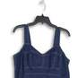Womens Blue Sleeveless V-Neck Knee Length Back Zip Shift Dress Size 12 image number 3