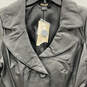 NWT Womens Black Leather Long Sleeve Button Front Motorcycle Jacket Size L image number 3