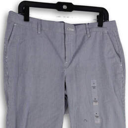 Mens Blue Pinstripe Stretch Hampton Flat Front Slim Fit Chino Pants Size 10 alternative image