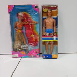 Hula Hair Barbie and Rio De Janeiro Ken Dolls in Original Boxes