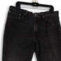 Womens Black Denim Dark Wash Slim Fit Pockets Straight Leg Jeans Size 36x32 image number 3