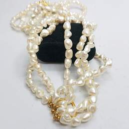 Kenneth Jay Lane Gold Tone Faux Pearl 6 Strand Necklace 207.9g alternative image